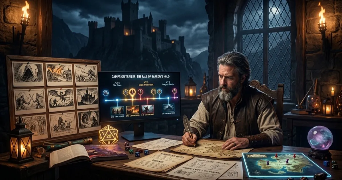 DnD Campaign Trailer Workflow in CharGen Media Center
