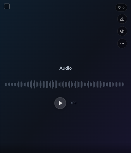 Completed Audio Studio voiceover result with a waveform, play control and download action.