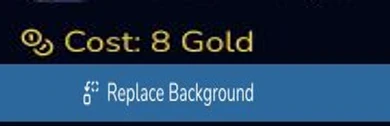 Mobile Replace Background footer shows an 8 Gold estimate and the submit action.